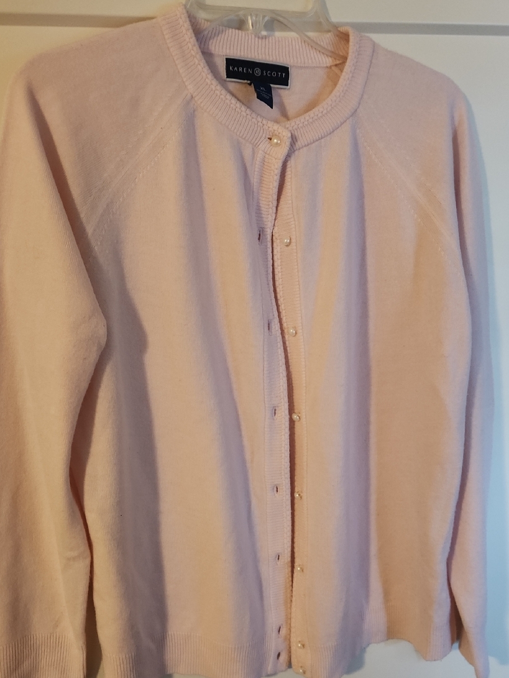 Karen Scott Baby Pink Cardigan XL